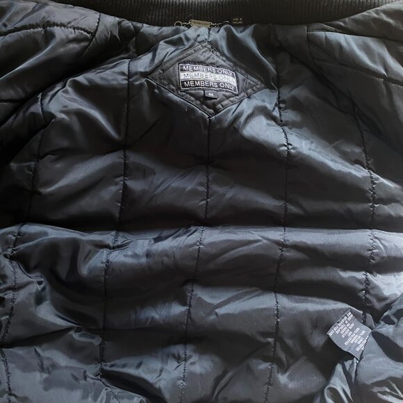 Members Only Bomber Jacket Black Size 44 (Large) Flight Military Combat Vintage - Picture 7 of 13